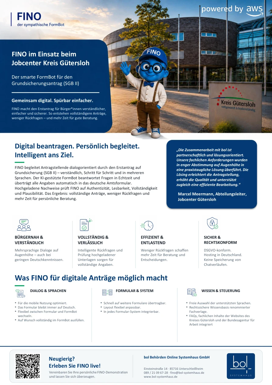Titelbild FINO im Jobcenter Gütersloh